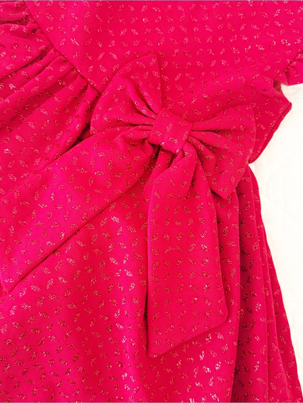 Rare Editions Kids 2T Red Sparkle Glitter Girls' Dress - Picture 2 of 4